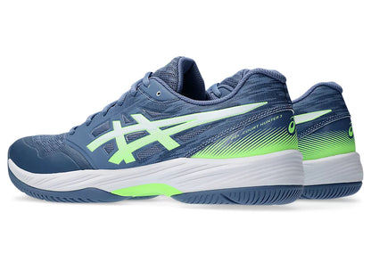 Asics Gel Court Hunter 3 Badminton Shoes - Denim Blue/Lime Burst