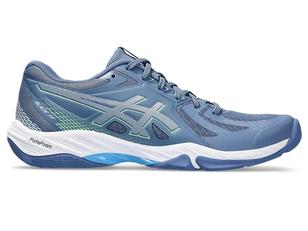 Asics Blade FF Badminton Shoes - Denim Blue/Lime Burst