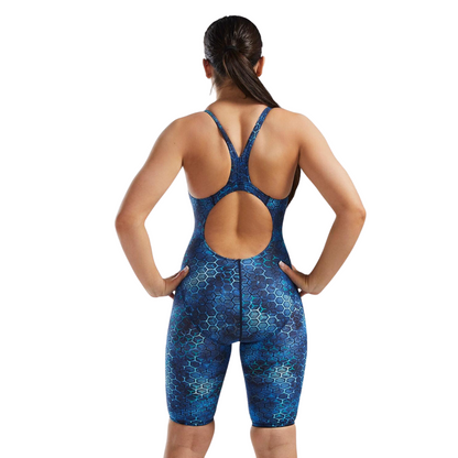 TYR Women's Thresher Open Back Swimsuit Akurra | Blue