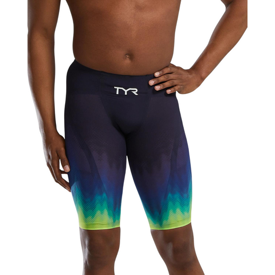 TYR Men's Venzo Influx High Waist Jammer | Lime Navy.