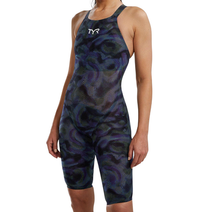 TYR Women's Avictor 2.0 Exolon Openback Swimsuit | Lime Navy