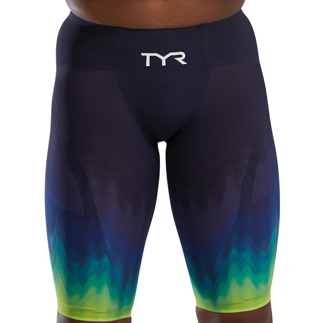 TYR Men's Venzo Influx High Waist Jammer | Lime Navy.