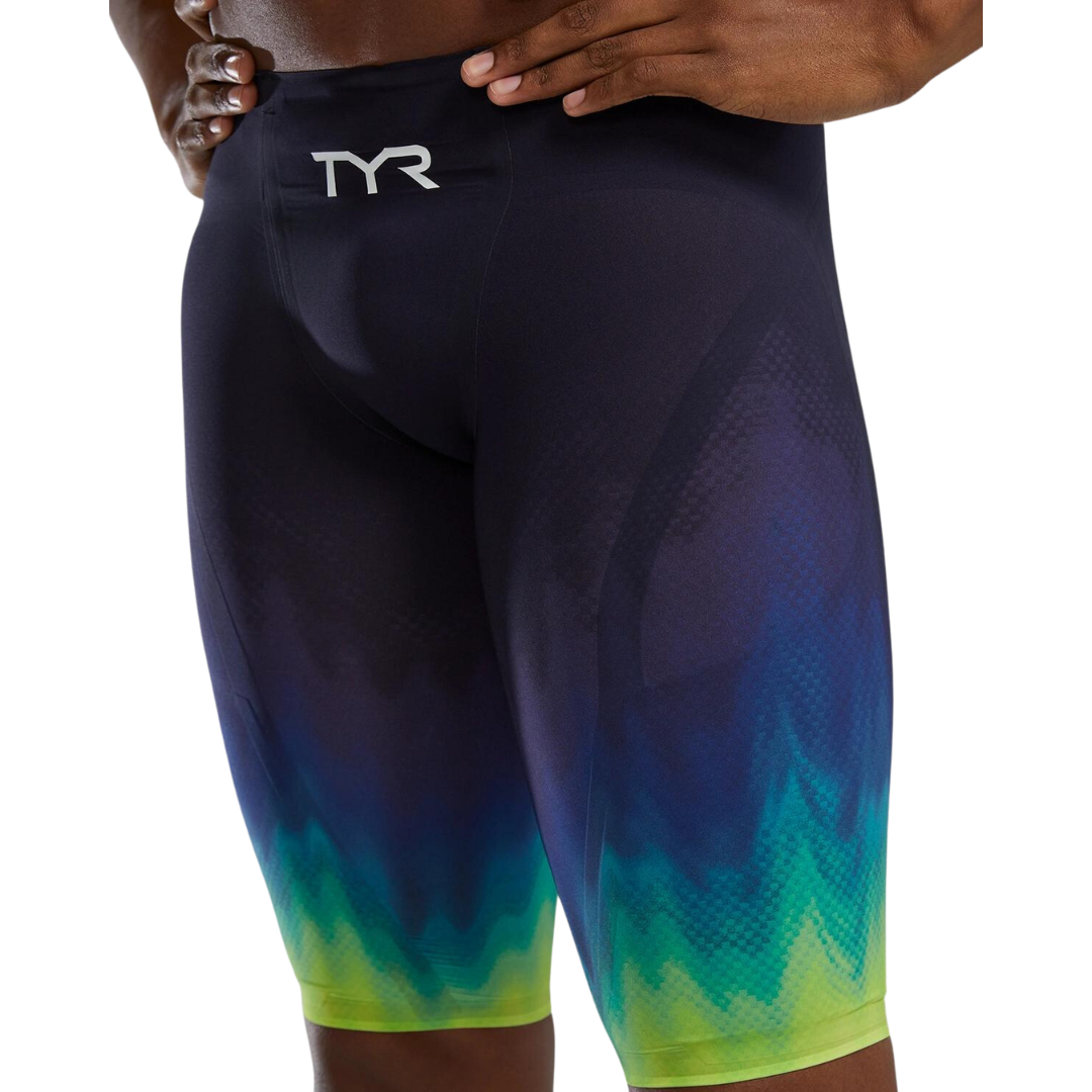 TYR Men's Venzo Influx High Waist Jammer | Lime Navy.