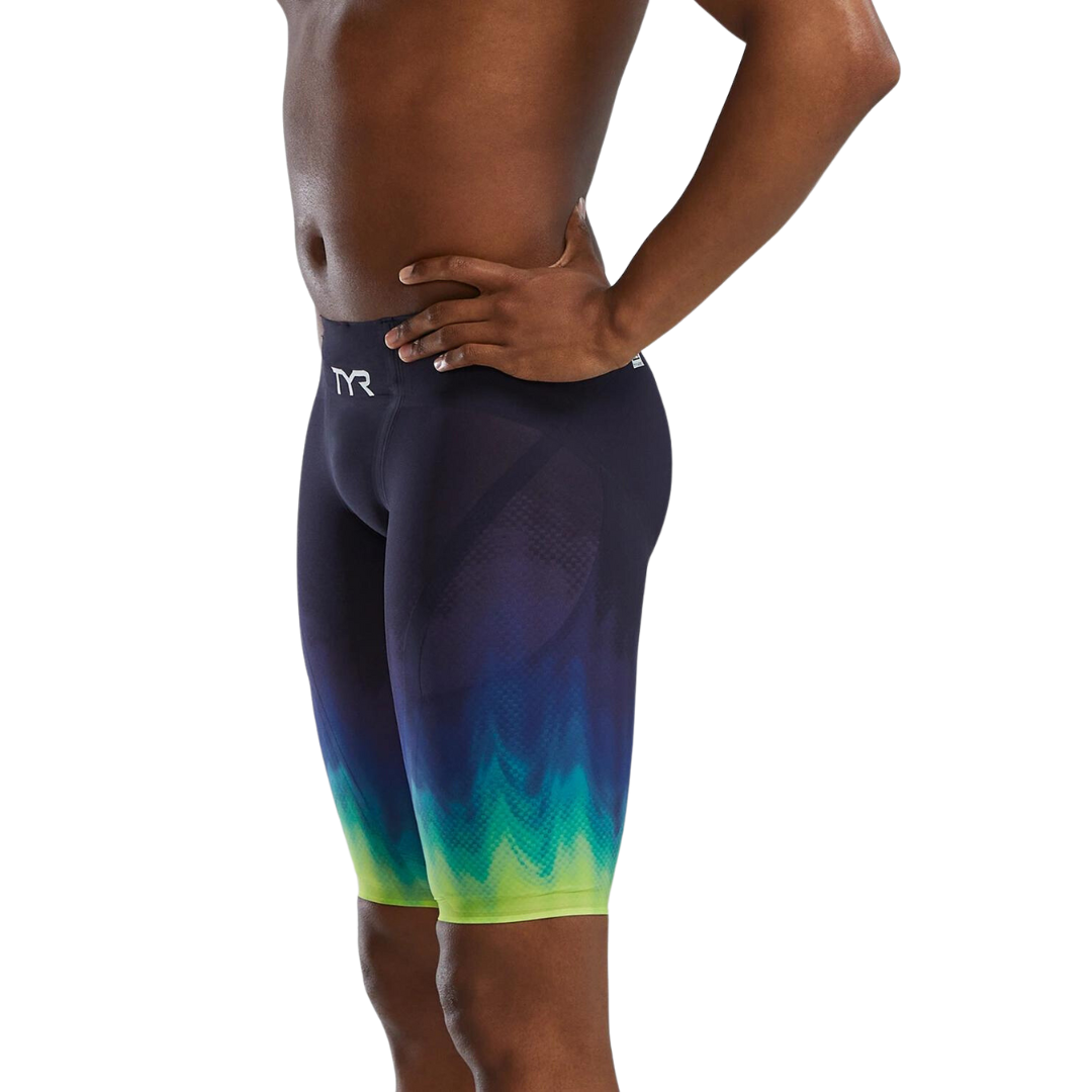 TYR Men's Venzo Influx High Waist Jammer | Lime Navy.