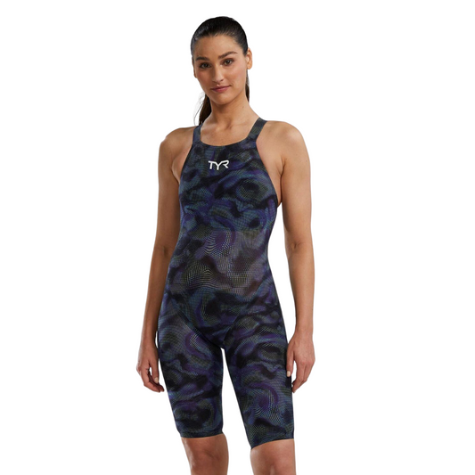 TYR Women's Avictor 2.0 Exolon Openback Swimsuit | Lime Navy