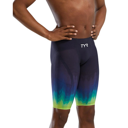 TYR Men's Venzo Influx High Waist Jammer | Lime Navy.