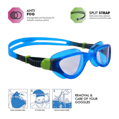 Zoggs Phantom 2.0 Swimming Goggles | Translucent Blue/Green/Clear