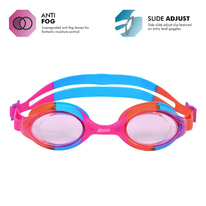 Zoggs Bondi Junior Swimming Goggles | Pink/Orange - Tinted Pink Lens