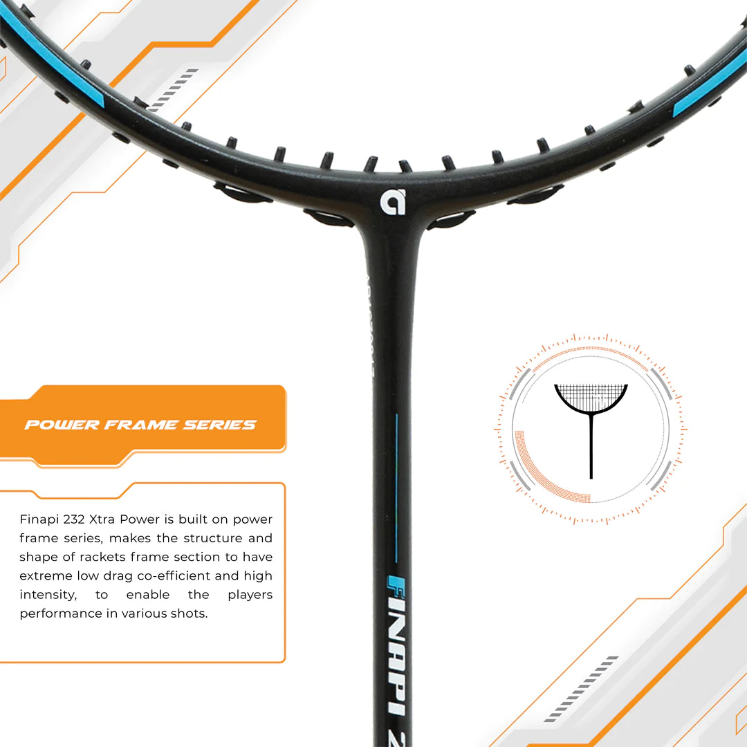 Apacs Finapi 232 Xtra Power Badminton Racket (Unstrung)