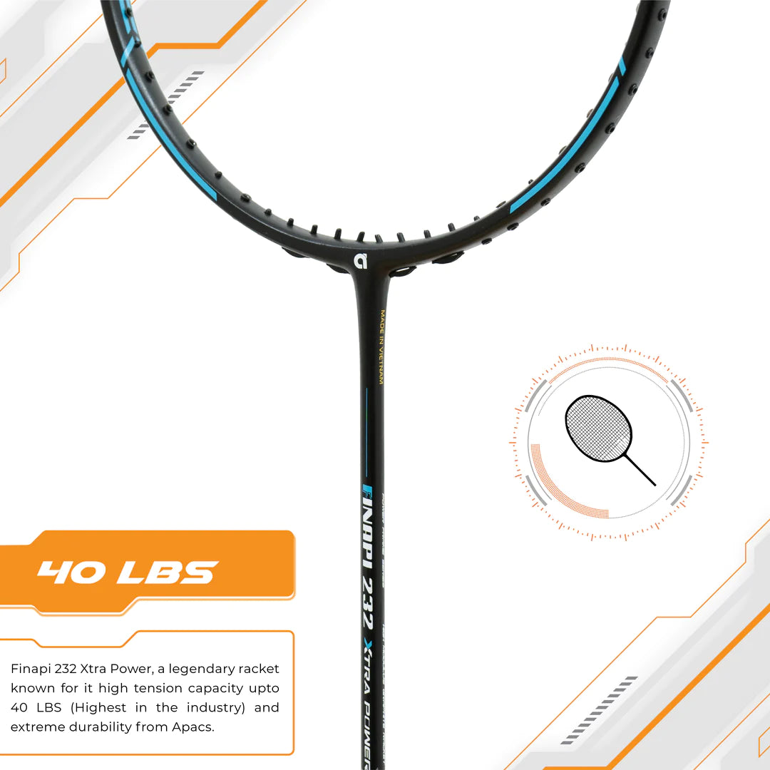 Apacs Finapi 232 Xtra Power Badminton Racket (Unstrung)