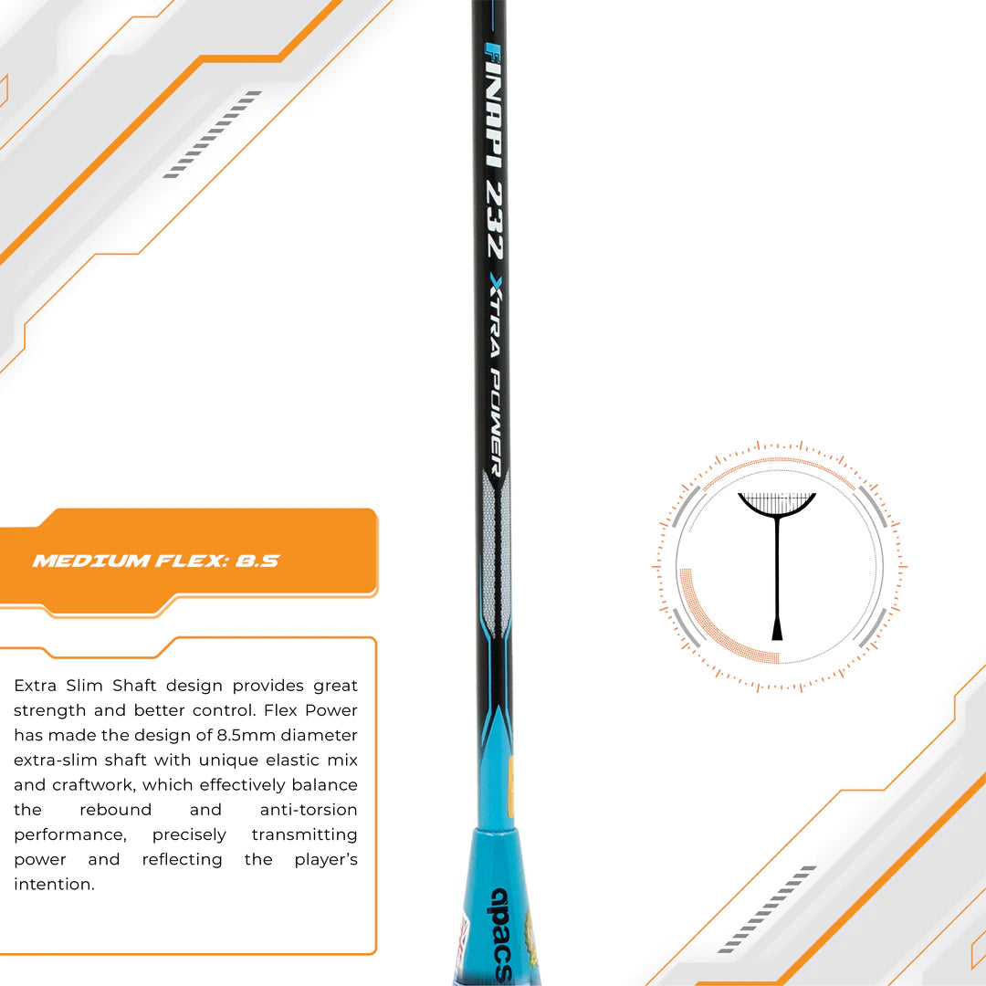 Apacs Finapi 232 Xtra Power Badminton Racket (Unstrung)