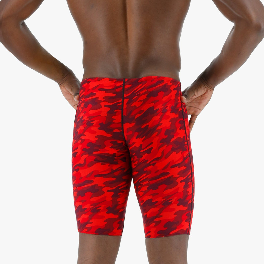 TYR Durafast Elite Men's Blackout Camo Jammer Swimsuit | Red