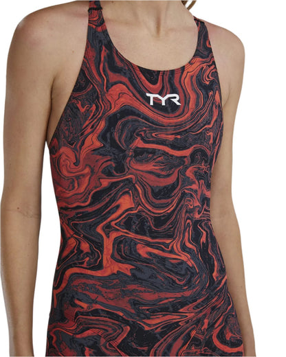 TYR Women's Thresher Hyperblitz Openback Swimsuit | Red