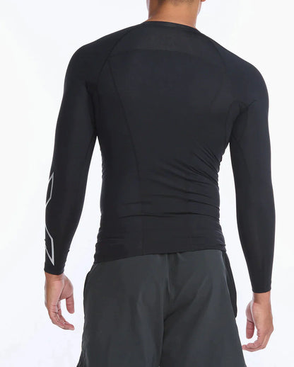 2XU Mens Core compression long sleeves | Black/ Silver