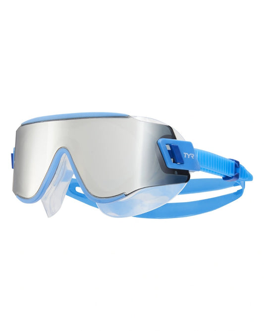 TYR Tidal Wave Mirrored Swim Mask - Silver/Blue