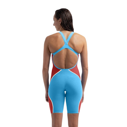 Speedo Women's Fastskin LZR Pure Intent 2.0 Openback Kneeskin | Blue/Red