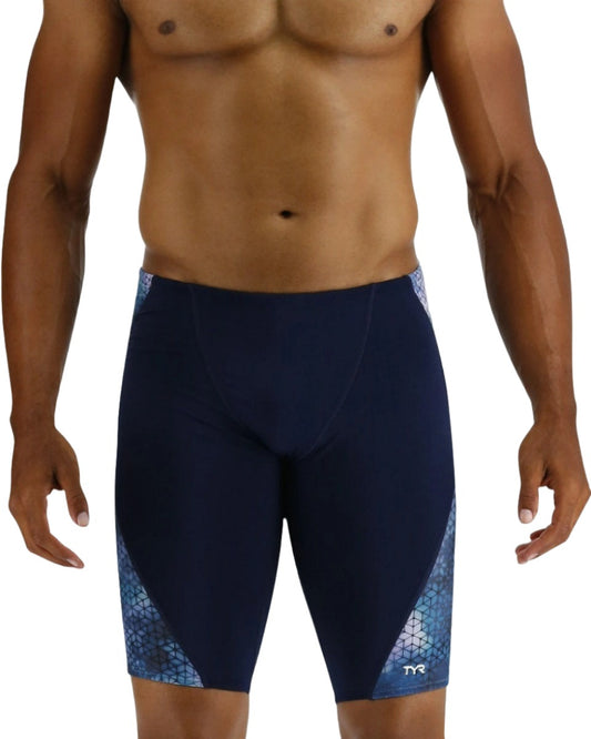 TYR Durafast Elite Men's Starhex Blade Jammer Swimsuit | Blue Ice