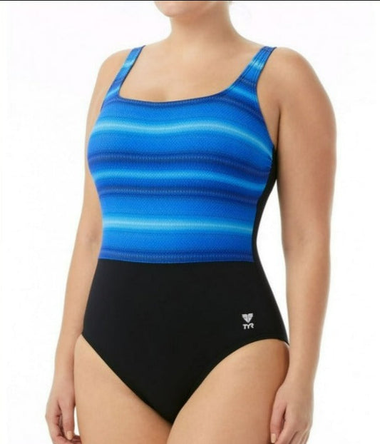 TYR Women’s Tramonto Scoop Neck Controlfit Swimsuit | Blue