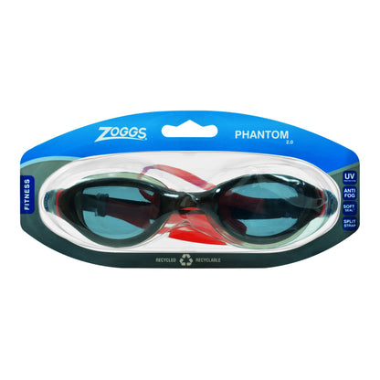 Zoggs Bondi Swimming Goggles | Smoke/Red - Clear Lens