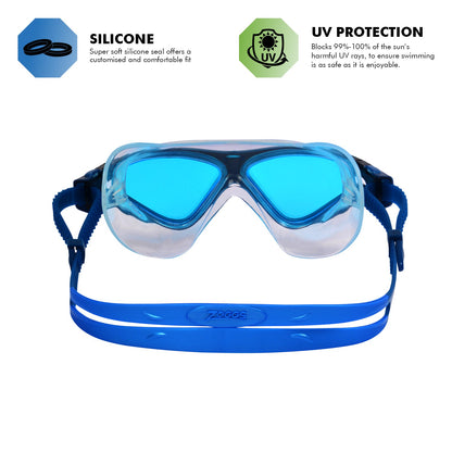 Zoggs Tri-Vision Mask Goggles | Navy/Blue - Tinted Blue Lens