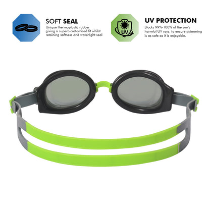 Zoggs Otter Swimming Goggle | Grey/Green - Tinted Smoke Lens