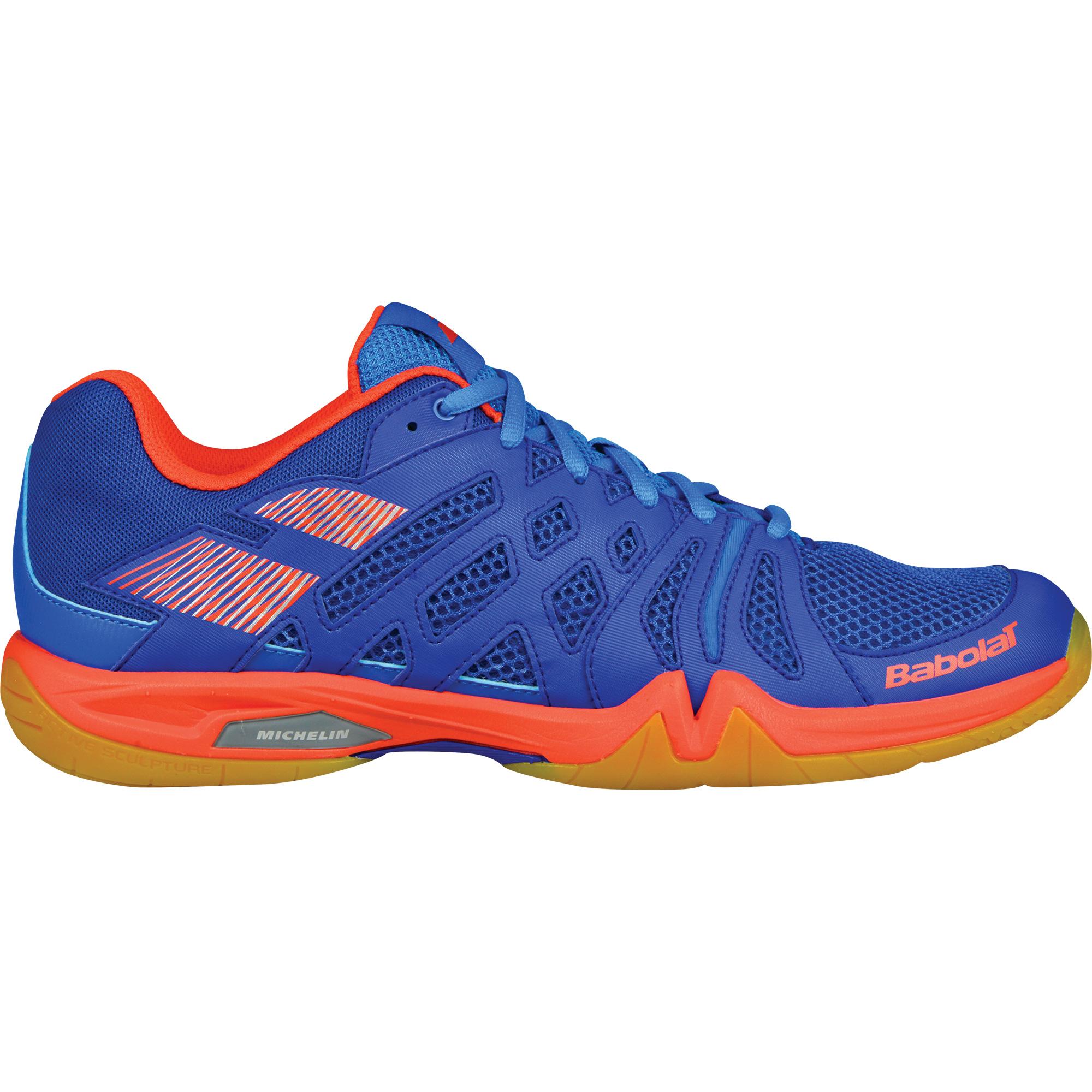 Babolat Men s Shadow Team Badminton Shoes Blue Orange Achivr