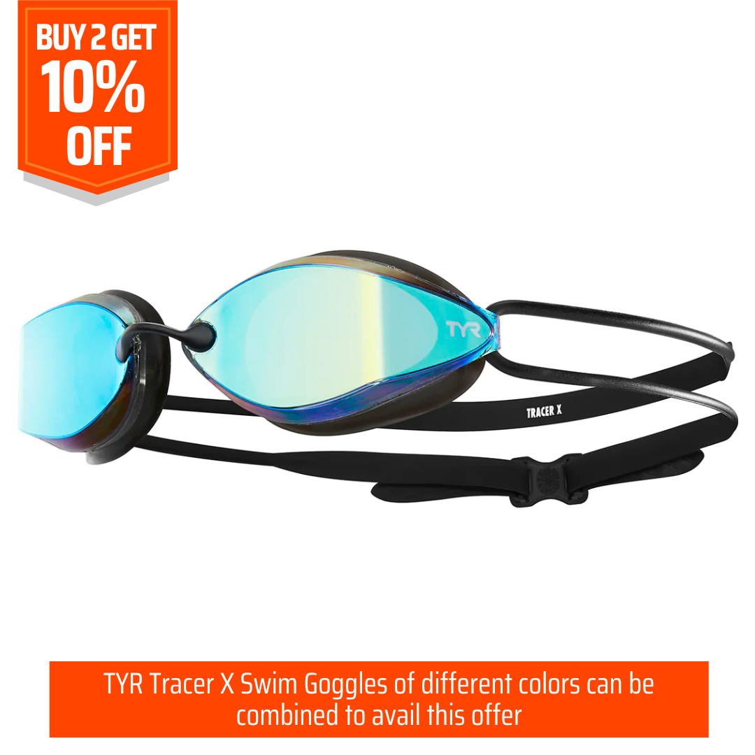 TYR Tracer-X Racing Nano Mirrored Goggles - Gold/Black