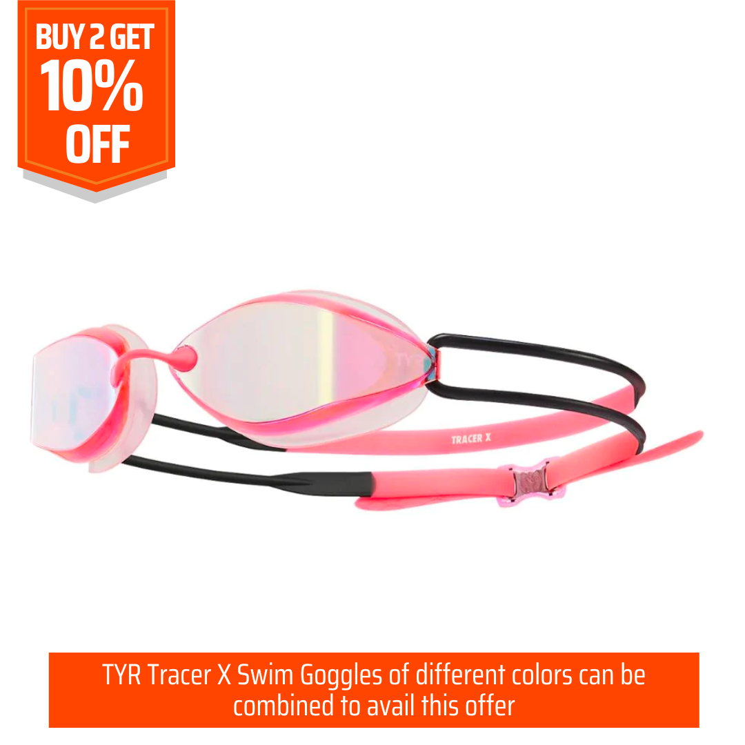 TYR Tracer-X Racing Mirrored Goggles - Pink/Black