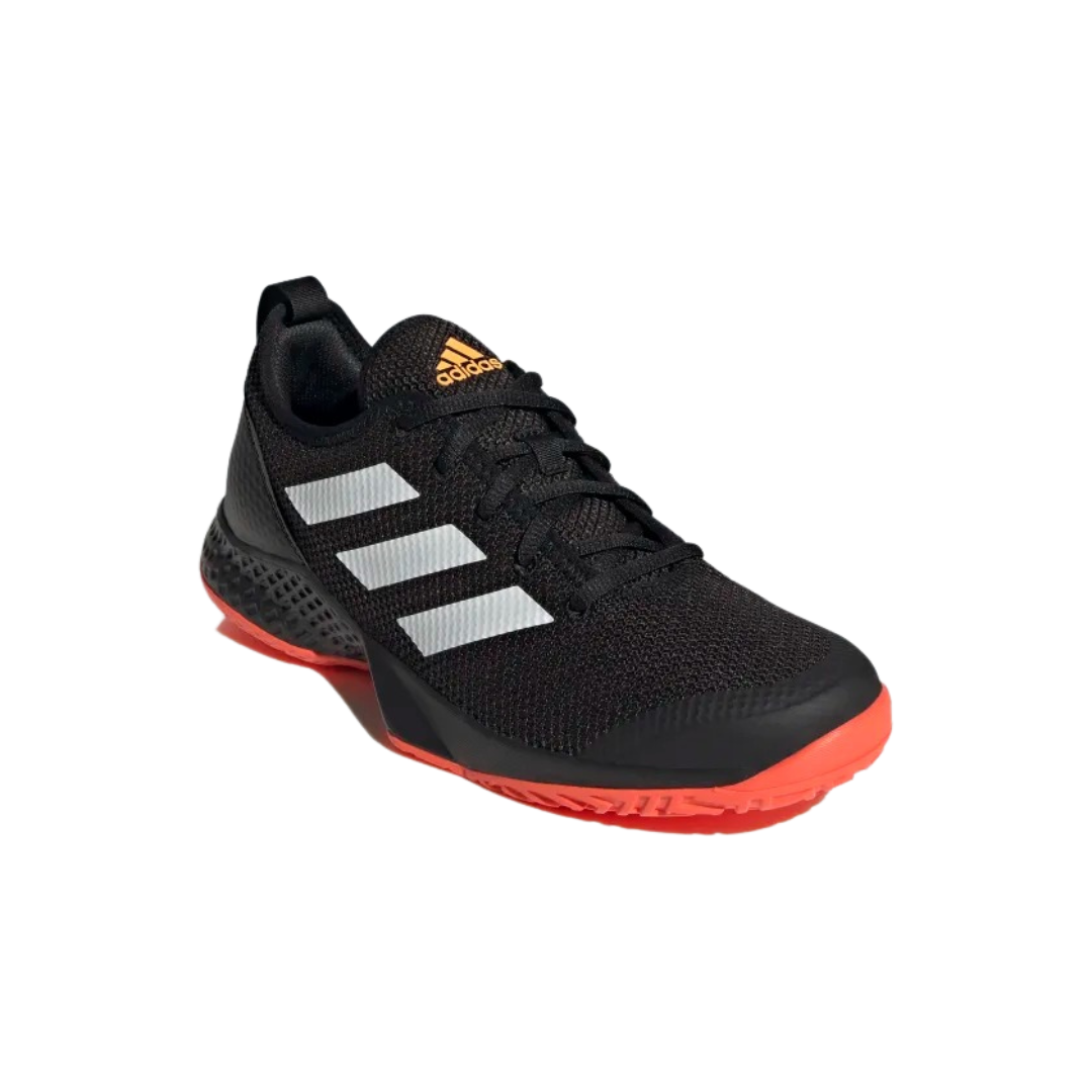 Adidas Court Flash Tennis Shoes - Core Black/Cloud White/Solar Red – Achivr