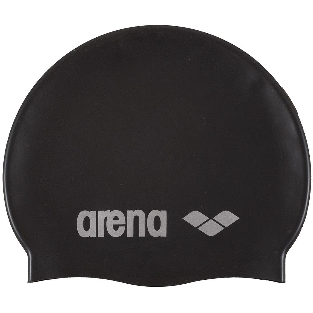 Arena Classic Silicone Swimming Cap | Black - Silver