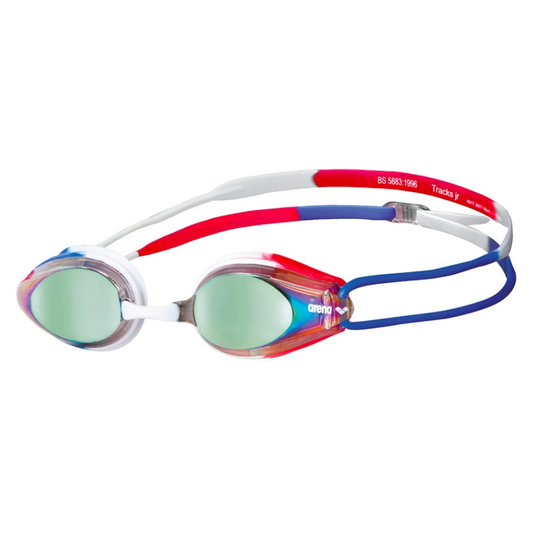 Arena Tracks Junior Mirror Racing Goggle | Gold-Blue-Red