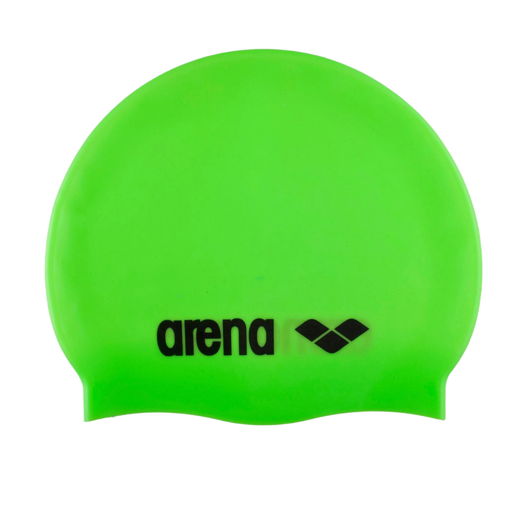 Arena Classic Silicone Swimming Cap | Acid Lime - Black