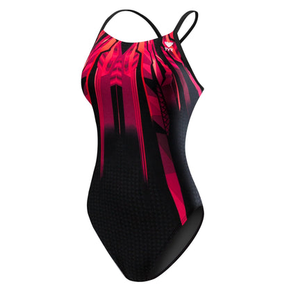 TYR  BRAVOS DIAMONDFIT SWIMSUIT in red for women